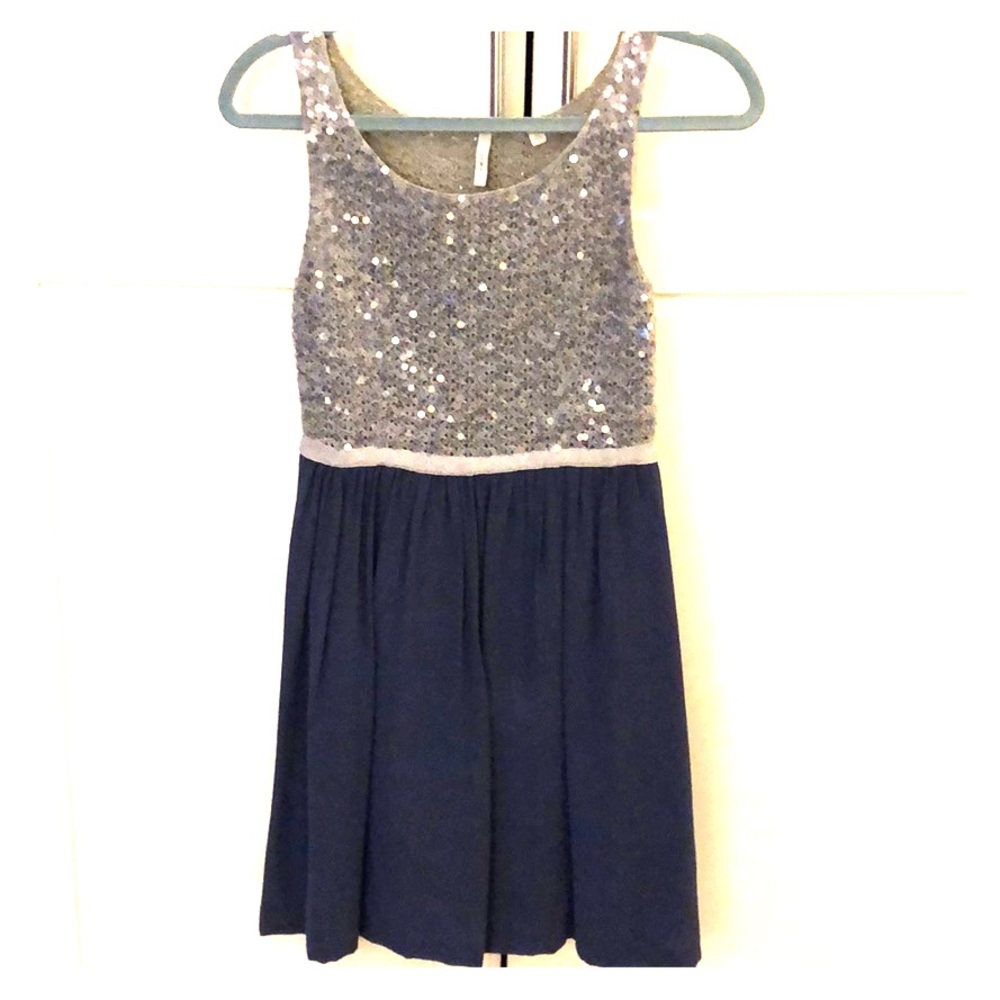 Blue Sequin Cocktail Dress